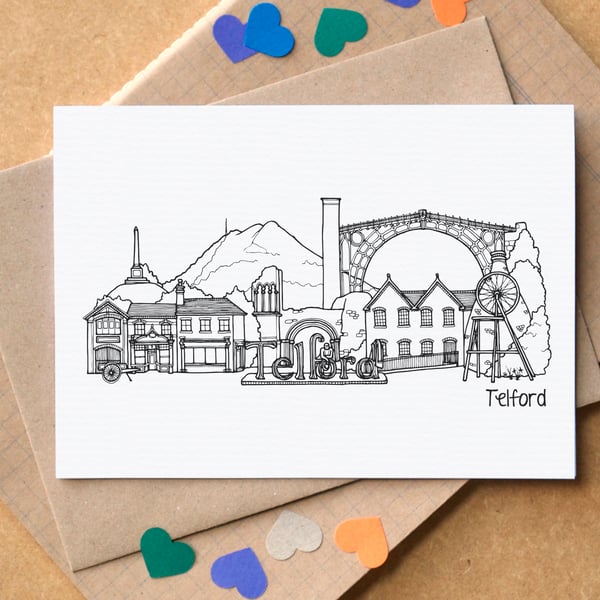 Telford Skyline Greetings Card