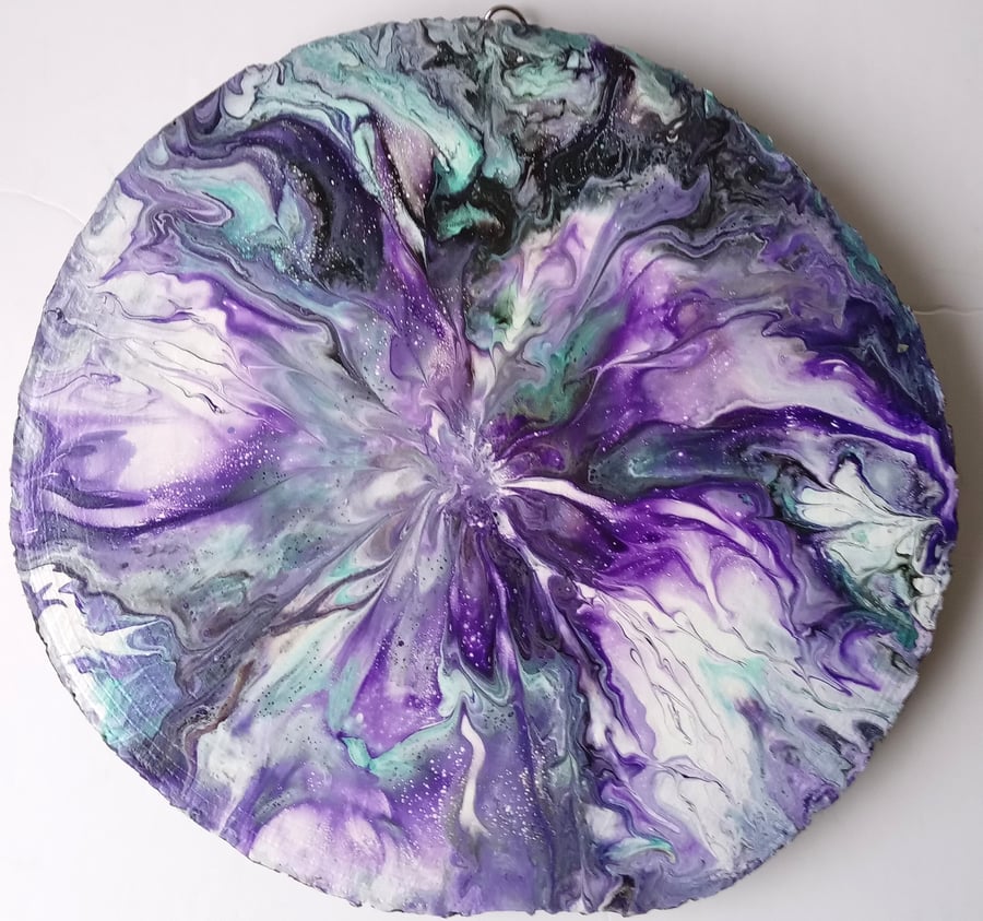 "Celestial Bloom" Original Handmade Acrylic Painting on Wood Wall Art Gift Idea
