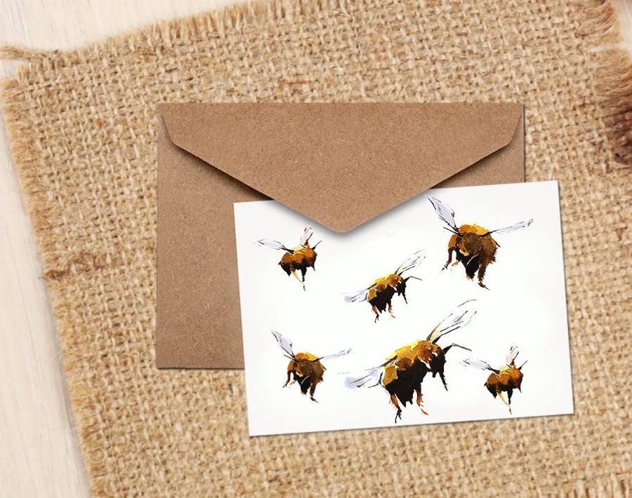 Bumblebees GreetingNote Card.Bumblebee cards,Bumblebee note cards, Bumblebee gre