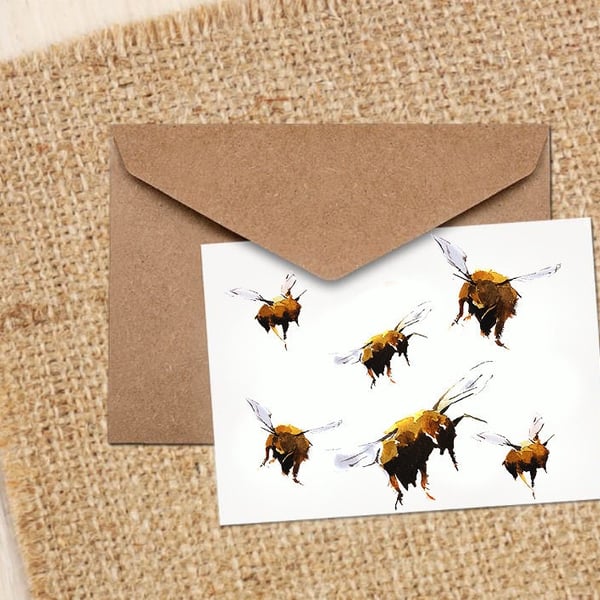 Bumblebees GreetingNote Card.Bumblebee cards,Bumblebee note cards, Bumblebee gre