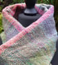 Handwoven One-of-a-Kind Scarf in Lilac, Pink, Purple & Green - Image 2