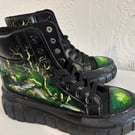 The Dark side, a pair of hand painted boots by Andrew Jenkins 