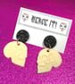 Pierce It! Polymer Clay Glow In The Dark Skull Drop Earrings Studs
