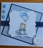 New Baby Boy Card - Kitten with Balloons - Image 6
