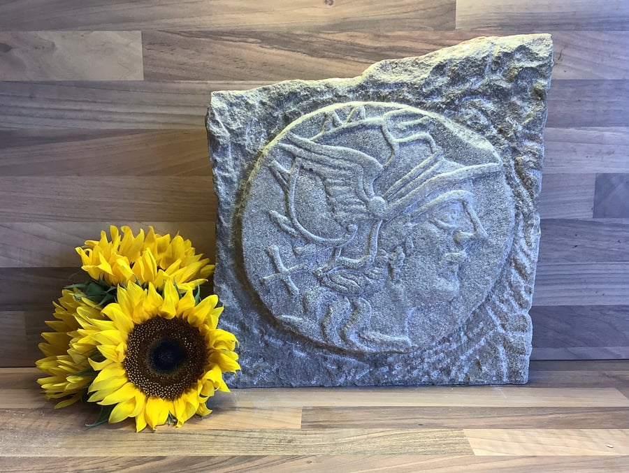 Roman Republic Denarius - Roman Coin Stone Carving
