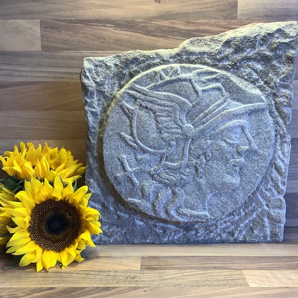 Roman Republic Denarius - Roman Coin Stone Carving