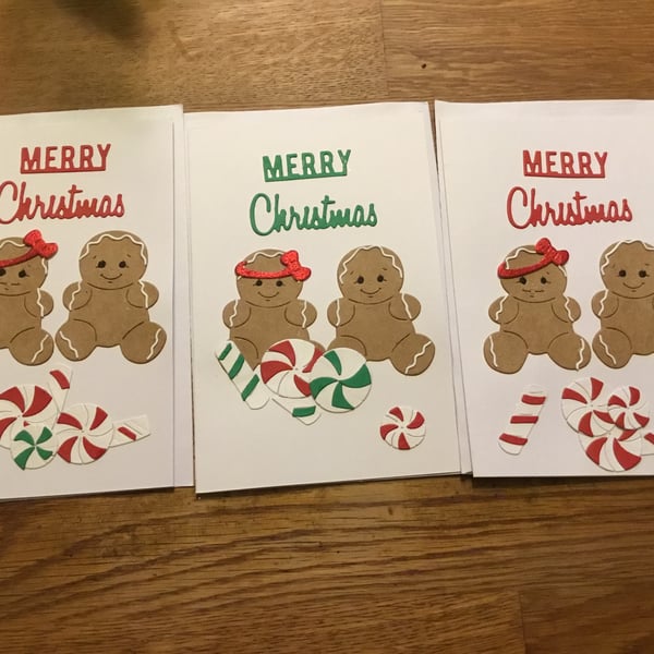 Christmas card. Gingerbread people. Xmas card.. CC697