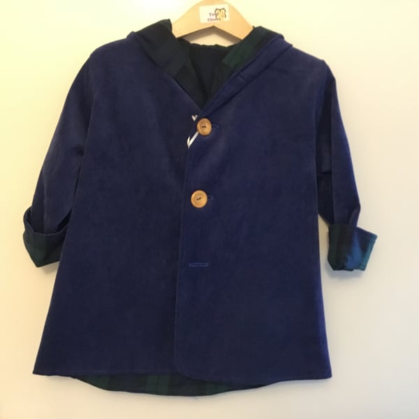 Toddler blue hooded coat