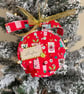 Personalised Present Print Bauble - Handmade Red Keepsake Hoop - Image 3