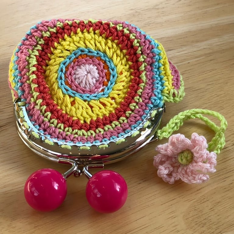 Flower Purse, crochet purse, coin purse, boho purse, handmade purse, purse