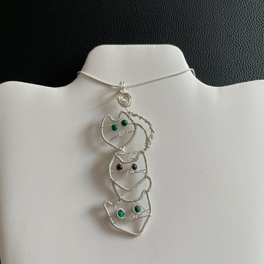 Trio Of Wire Wrapped Cats