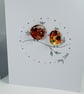 Father's Day card. Fused glass pebbles 