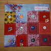 Patchwork Purse with Batik Trim and Button Embellishment