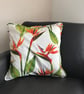 Cushion cover with Duck Feather Pad Bird of paradise ginger plant fabric cushion - Image 2