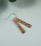 Earrings, Sterling Silver and Copper Heart and Dot Pattern Bar Droppers - Image 8