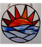 Sunset Sea Stained Glass Suncatcher Handmade - Image 3