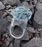 Blue Obsidian Ocean Foam Ring. Resin Band. Size P