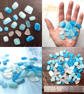 Tumbled Frosted Glass - Mixed Sizes - Various Amounts - Light Blue Sea Glass - Image 1