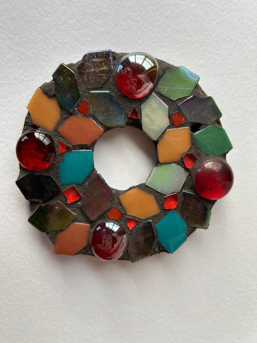 Mosaic Christmas wreath
