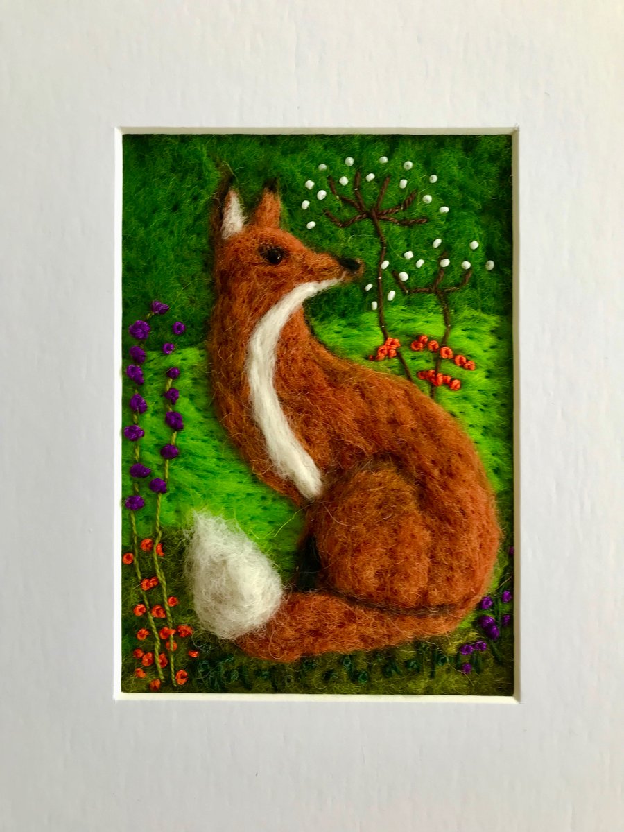 Fox- needle felted-picture