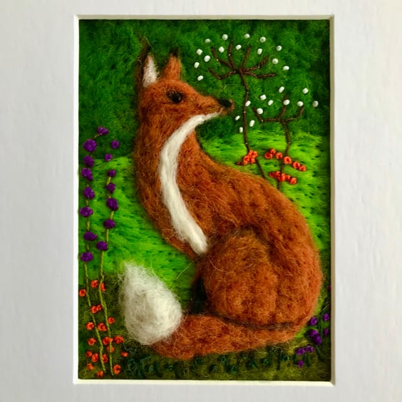 Fox- needle felted-picture