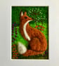 Needle felted sitting fox picture 