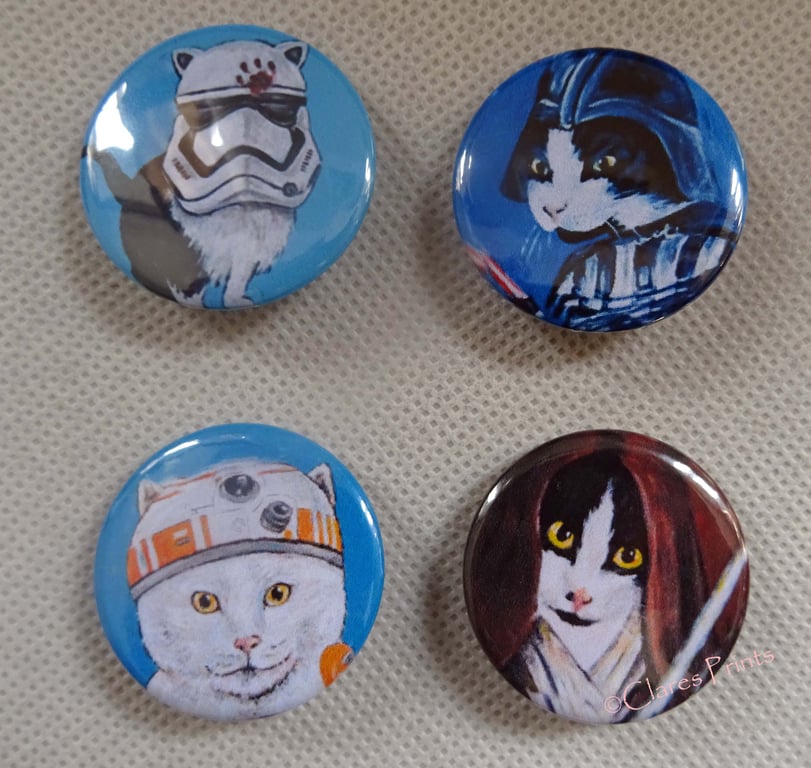 Star Wars Cats Animal Art Badges Buttons Cosplay