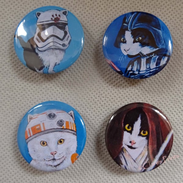 Star Wars Cats Animal Art Badges Buttons Cosplay