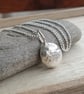 Recycled silver pebble pendant, Chunky silver nugget necklace - Image 6