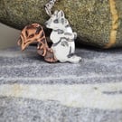 Wee Squirrel, sterling silver and copper, hallmarked in Edinburgh