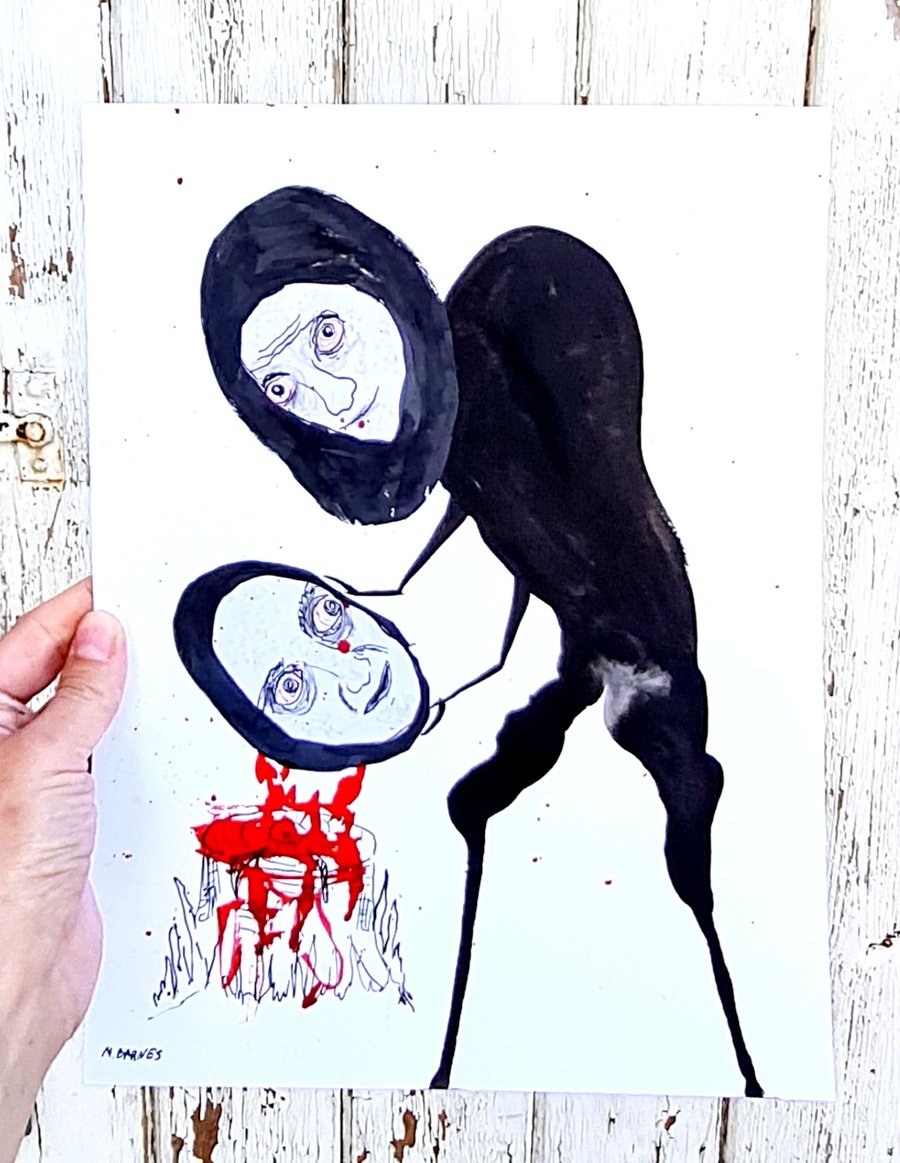 Horror art Gothic art Gothic picture Dark art Abstract figures Spooky picture 