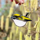 Super cute goldfinch stained glass bird decoration