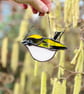 Super cute goldfinch stained glass bird decoration