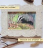 Little Badger finds some Mushrooms, original animal drawing, letterbox art gift - Image 2