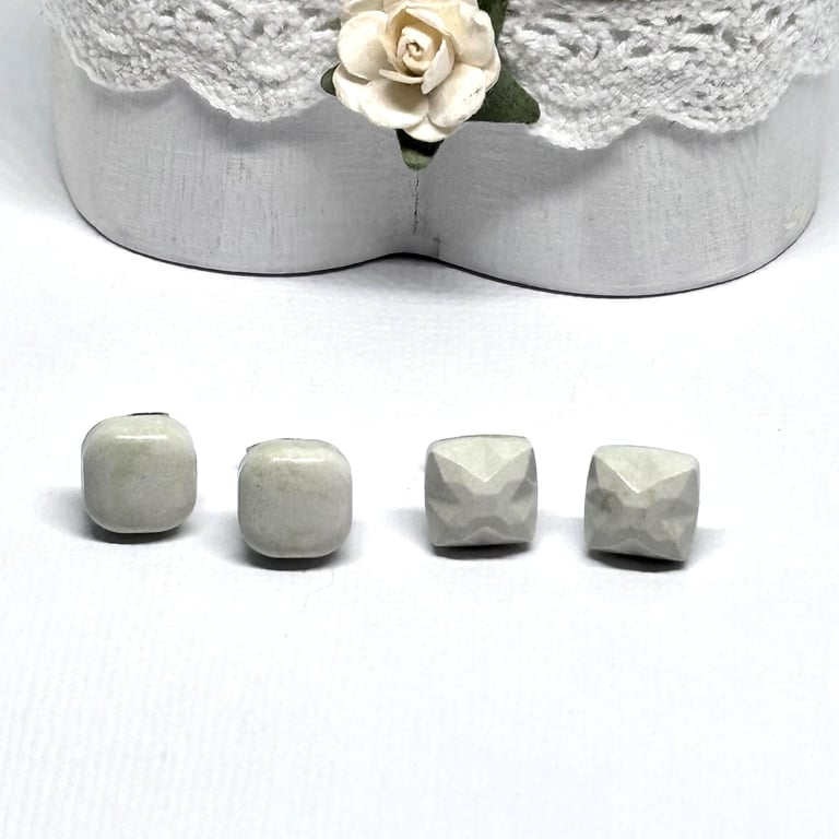 Mini Green Square Stud Set, Minimalist Jewellery 