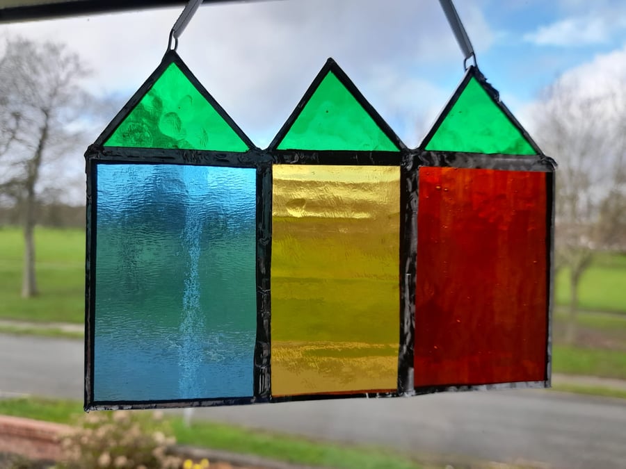 Beach hut suncatcher