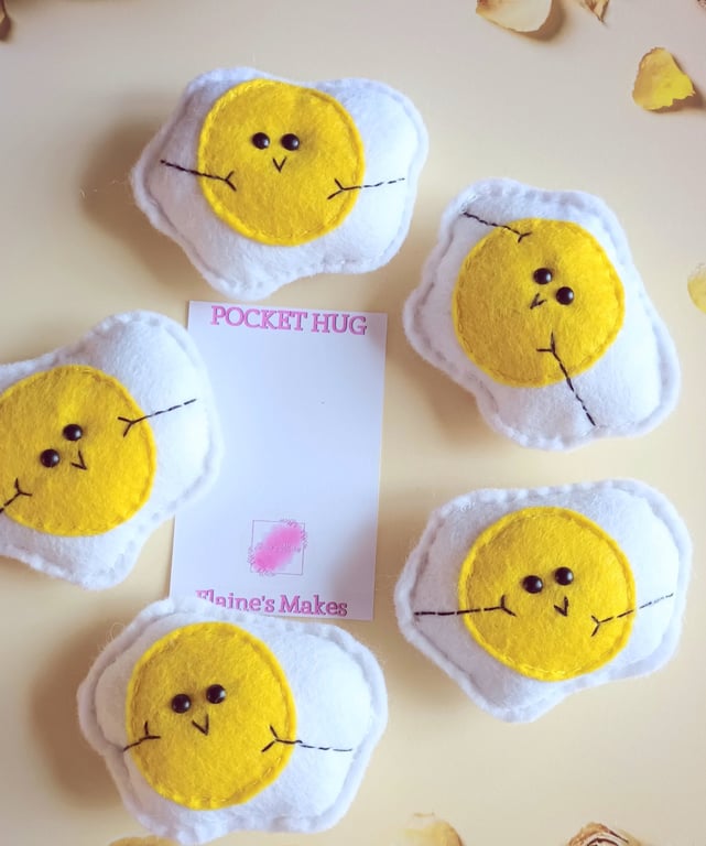 Fried egg pocket hug and pocket hug card gift set,letterbox gift