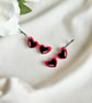 Red Heart Sunglasses Acrylic Earrings -  Retro Hoop Dangles