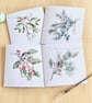 Watercolour Winter Botanicals Christmas Cards with envelopes - Quantity options - Image 1