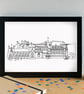 Bangor Wales Landmarks Skyline Art Print - Image 2