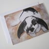 SALE Bunny Rabbit Blank Greetings Card