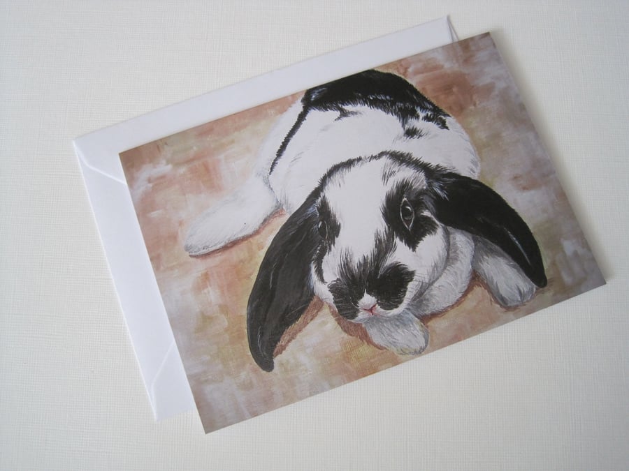 SALE Bunny Rabbit Blank Greetings Card