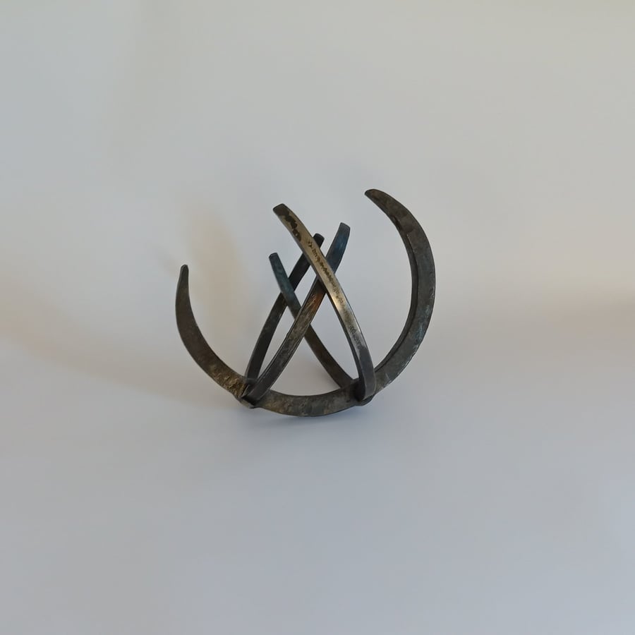Twin Crescent Sculpture Forged Steel