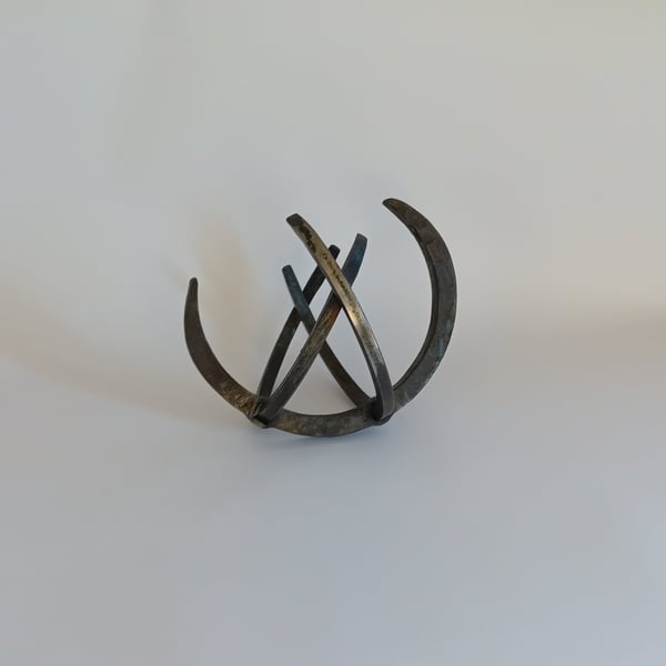Twin Crescent Sculpture Forged Steel