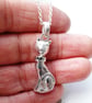 Cat Necklace Personalised Sterling Silver Hallmarked  - Image 3