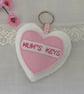 Personalised Felt Heart Keyrings, Handmade Mothers Day Gift, Mum Keyring - Image 2