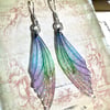 Dainty Pastel Coloured Sterling Silver Fairy Wing Earrings Style 3