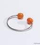Silver Bangle with Orange Resin Beads - Image 1