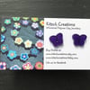 Purple Butterfly Button earrings