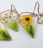 Sunflower fused glass bunting, garden art, gift for home.  - Image 8